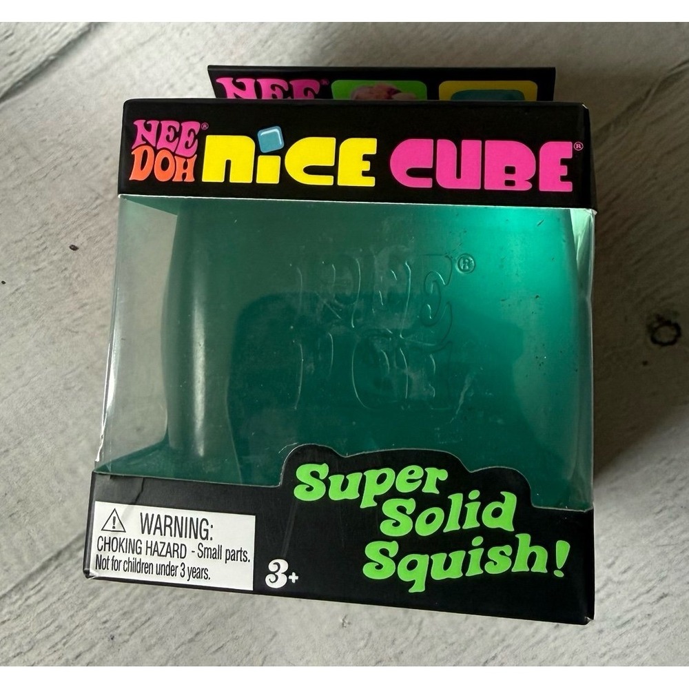 NeeDoh Nice Cube Super Solid Squish Blue NEW